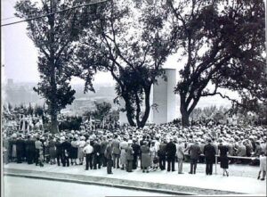 Over a thousand attended the dedication to Porspect Park and the statue of Roger Williams in 1939